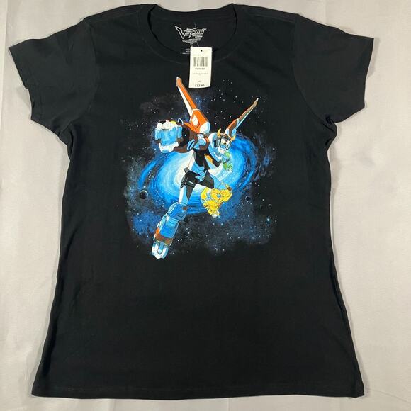 Voltron Legendary Defender Space Graphic T-Shirt Black Women’s XL Hot Topic 2017 - Picture 1 of 9